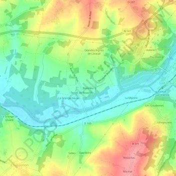 Beaulieu topographic map, elevation, terrain