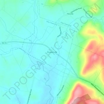 Manatawny topographic map, elevation, terrain
