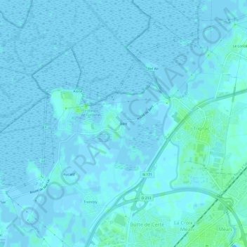 Bert topographic map, elevation, terrain