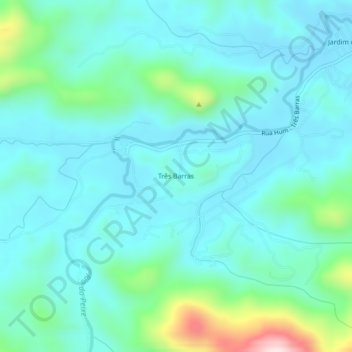 Três Barras topographic map, elevation, terrain