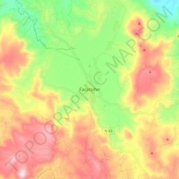 Faratsiho topographic map, elevation, terrain