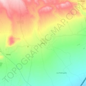Úrcal topographic map, elevation, terrain