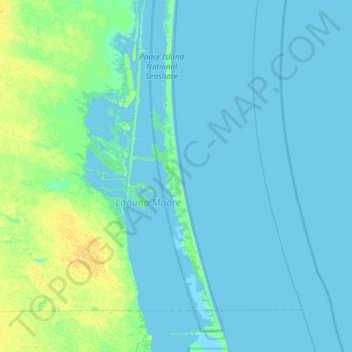 Padre Island topographic map, elevation, terrain