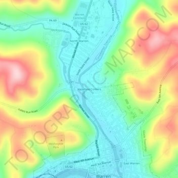 Hazeltine Corners topographic map, elevation, terrain