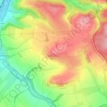 Dörenberg topographic map, elevation, terrain