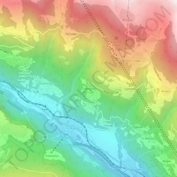 Calpiogna topographic map, elevation, terrain