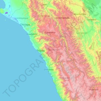 La Libertad topographic map, elevation, terrain