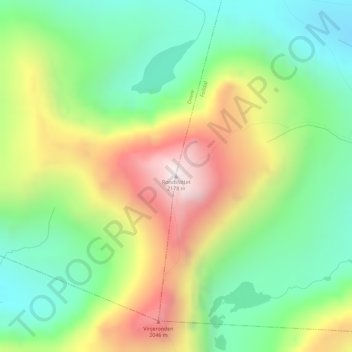 Rondslottet topographic map, elevation, terrain