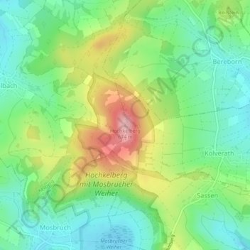 Hochkelberg topographic map, elevation, terrain