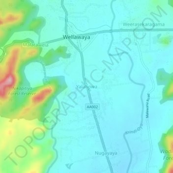 Yalabowa topographic map, elevation, terrain