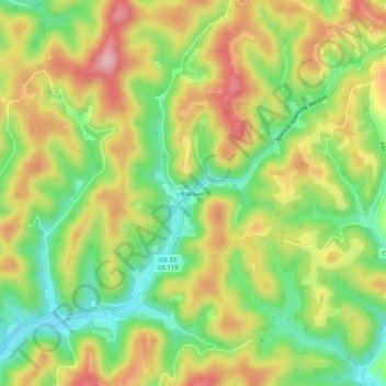 Baldwin topographic map, elevation, terrain