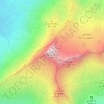 Pizzo Scalino topographic map, elevation, terrain