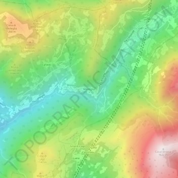 Medeglia topographic map, elevation, terrain