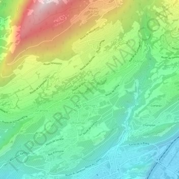 La Soie topographic map, elevation, terrain