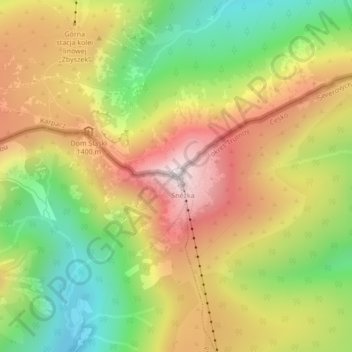 Śnieżka / Sněžka topographic map, elevation, terrain