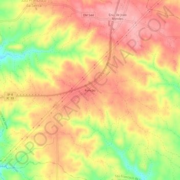Roncão topographic map, elevation, terrain