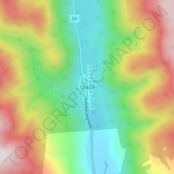 Olalla topographic map, elevation, terrain