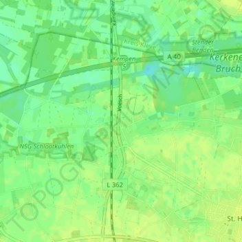 Voesch topographic map, elevation, terrain