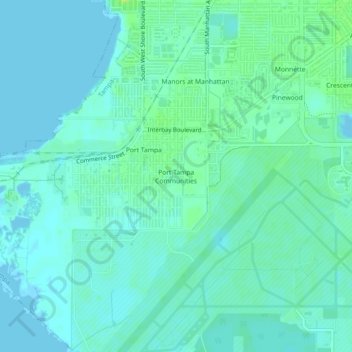 Port Tampa Communities topographic map, elevation, terrain