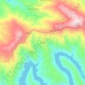 Trinhão topographic map, elevation, terrain
