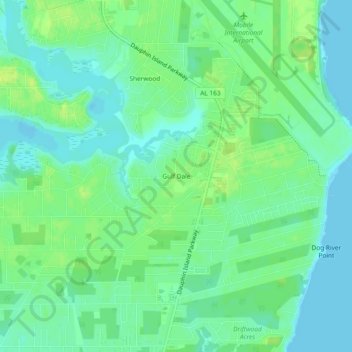 Gulf Dale topographic map, elevation, terrain
