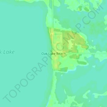 Oak Lake Beach topographic map, elevation, terrain