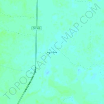 Água Boa topographic map, elevation, terrain