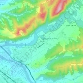 Chioccale topographic map, elevation, terrain