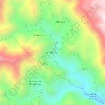 Santa Cruz topographic map, elevation, terrain