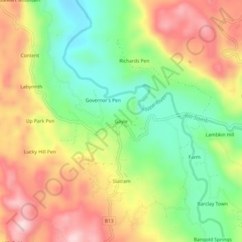 Gayle topographic map, elevation, terrain