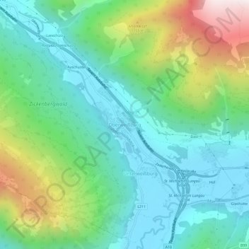 Oberweißburg topographic map, elevation, terrain