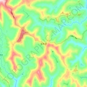 东青镇 topographic map, elevation, terrain