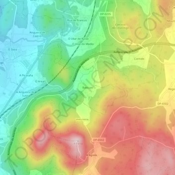 Bascuas topographic map, elevation, terrain