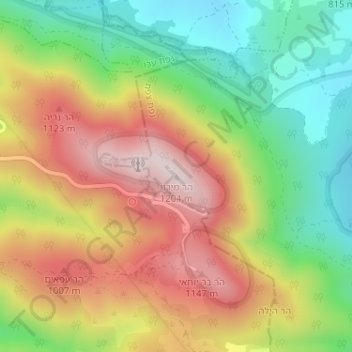 Mount Meron topographic map, elevation, terrain