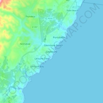 Glenmore topographic map, elevation, terrain