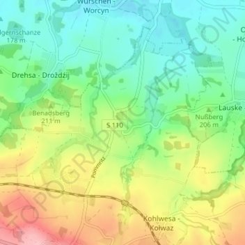 Rodewitz topographic map, elevation, terrain