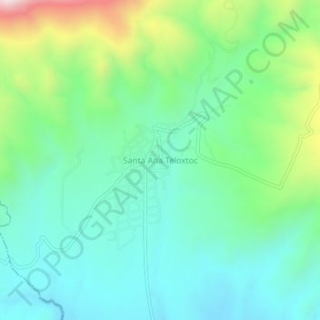 Santa Ana Teloxtoc topographic map, elevation, terrain