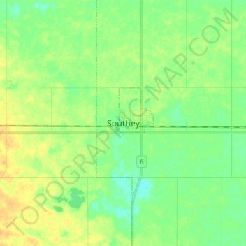 Southey topographic map, elevation, terrain