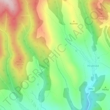 Špane topographic map, elevation, terrain