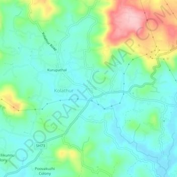 Kolathur Chanthapadi topographic map, elevation, terrain