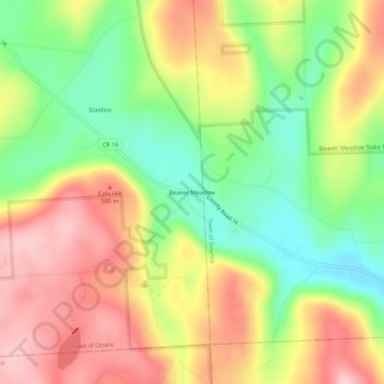 Beaver Meadow topographic map, elevation, terrain