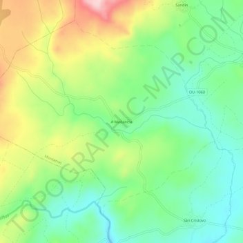 A Madanela topographic map, elevation, terrain