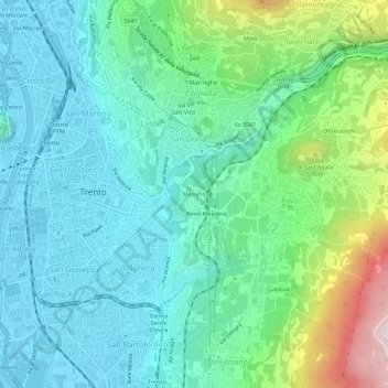 Mesiano topographic map, elevation, terrain