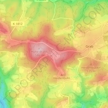 Hohenbrach topographic map, elevation, terrain