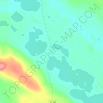 Holmträsk topographic map, elevation, terrain