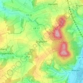 Draisdorf topographic map, elevation, terrain