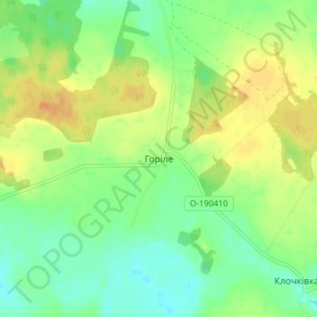 Horile topographic map, elevation, terrain