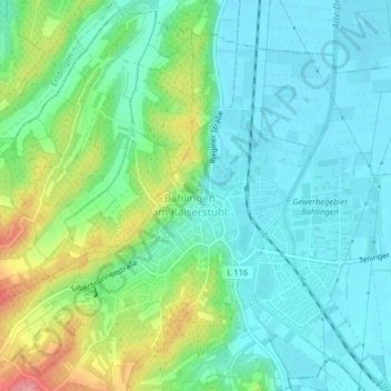 Kandel - Schwarzwald topographic map, elevation, terrain