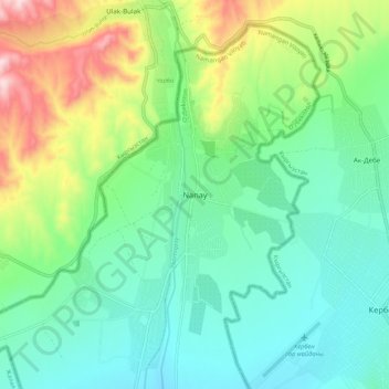 Nanay topographic map, elevation, terrain