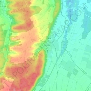 Mindelzell topographic map, elevation, terrain